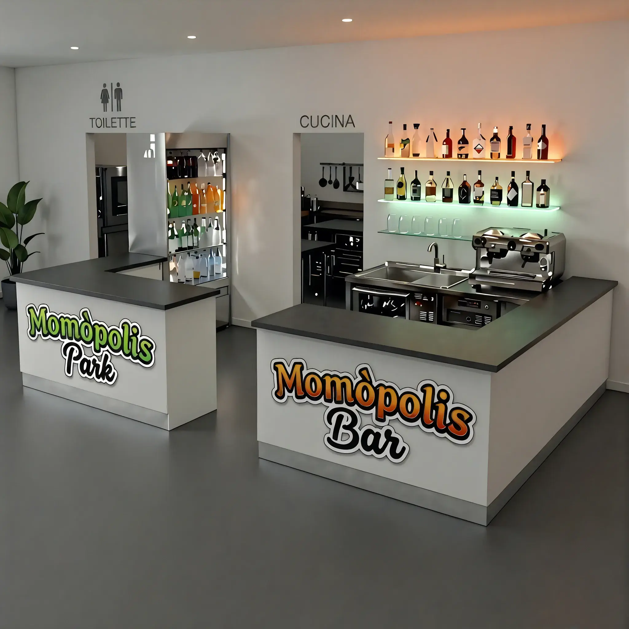 Il bancone del Momòpolis Bar